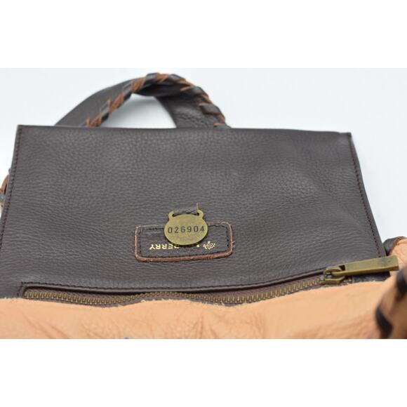 Mulberry Roxanne Whipstitch Brown & Tan Soft Leather Buckle Handbag Satchel - Picture 12 of 16